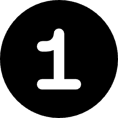 Number One Circle Icon from Core Solid Set