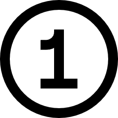 Number One Circle Icon from Sharp Line Set