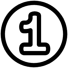 Number One Circle Icon from Plump Line Set