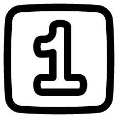 Number One Square Icon from Plump Line Set