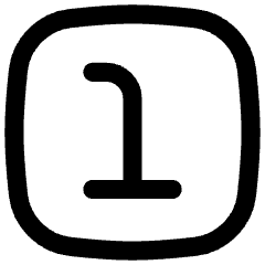 Number One Square Icon from Flex Line Set