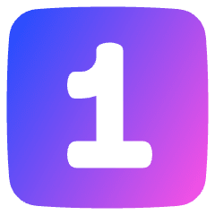 Number One Square Icon from Plump Gradient Set