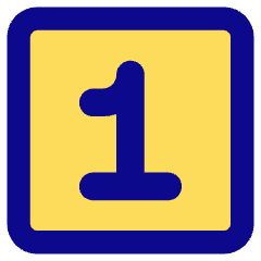 Number One Square Icon from Core Pop Set