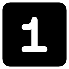 Number One Square Icon from Core Solid Set