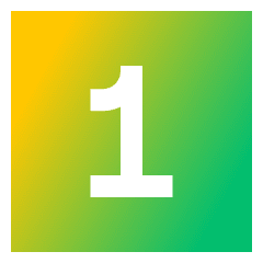 Number One Square Icon from Sharp Gradient Set