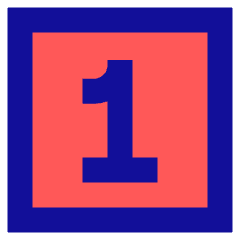 Number One Square Icon from Sharp Pop Set