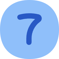 Number Seven Circle Icon from Flex Flat Set