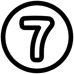 Number Seven Circle Icon from Plump Line Set
