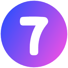 Number Seven Circle Icon from Plump Gradient Set
