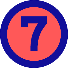 Number Seven Circle Icon from Sharp Pop Set