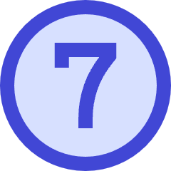 Number Seven Circle Icon from Sharp Duo Set