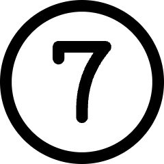 Number Seven Circle Icon from Core Line Set