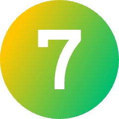 Number Seven Circle Icon from Sharp Gradient Set