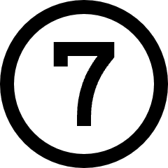 Number Seven Circle Icon from Sharp Line Set