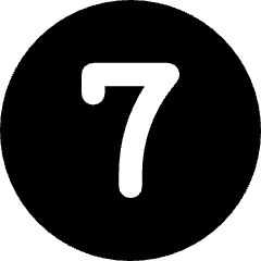 Number Seven Circle Icon from Core Solid Set