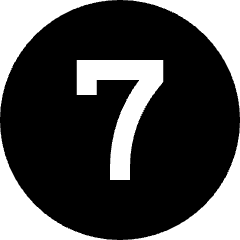 Number Seven Circle Icon from Sharp Solid Set