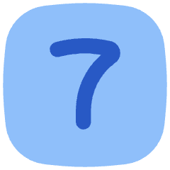 Number Seven Square Icon from Flex Flat Set