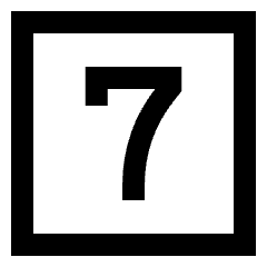 Number Seven Square Icon from Sharp Line Set