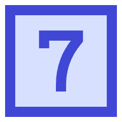 Number Seven Square Icon from Sharp Duo Set