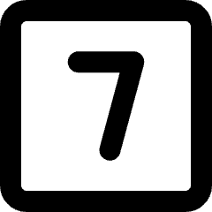 Number Seven Square Icon from Micro Line Set