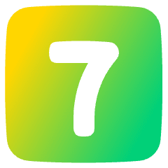 Number Seven Square Icon from Plump Gradient Set