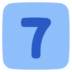Number Seven Square Icon from Plump Flat Set