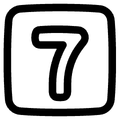 Number Seven Square Icon from Plump Line Set