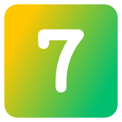 Number Seven Square Icon from Core Gradient Set