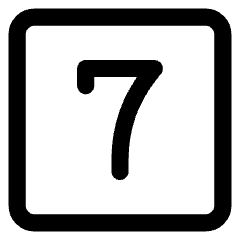 Number Seven Square Icon from Core Line Set