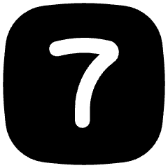 Number Seven Square Icon from Flex Solid Set