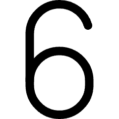 Number Six Icon from Core Line Set