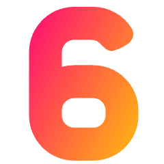 Number Six Icon from Plump Gradient Set