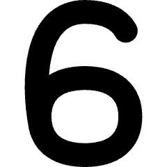 Number Six Icon from Flex Solid Set