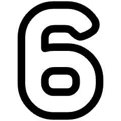 Number Six Icon from Plump Line Set