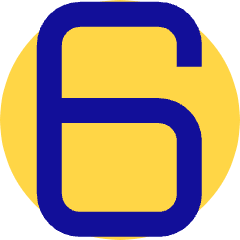 Number Six Icon from Sharp Pop Set