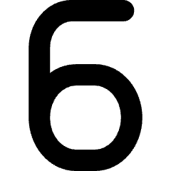 Number Six Icon from Micro Solid Set