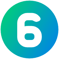 Number Six Circle Icon from Plump Gradient Set