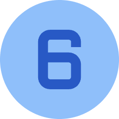 Number Six Circle Icon from Sharp Flat Set