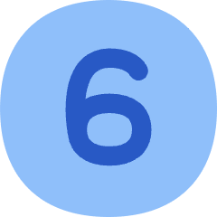 Number Six Circle Icon from Flex Flat Set