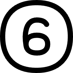 Number Six Circle Icon from Flex Line Set