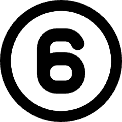 Number Six Circle Icon from Core Remix Set
