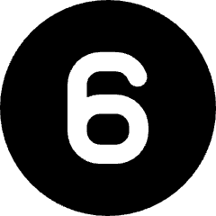 Number Six Circle Icon from Core Solid Set