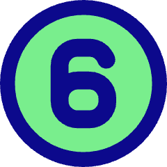 Number Six Circle Icon from Core Pop Set