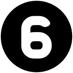 Number Six Circle Icon from Plump Solid Set