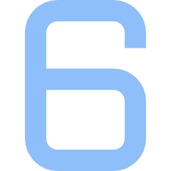 Number Six Icon from Sharp Flat Set