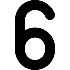 Number Six Icon from Core Solid Set