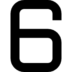 Number Six Icon from Sharp Solid Set