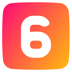 Number Six Square Icon from Plump Gradient Set