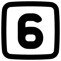 Number Six Square Icon from Plump Remix Set