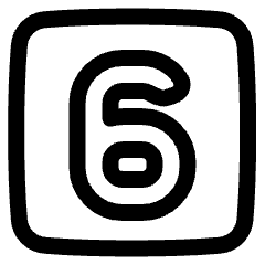 Number Six Square Icon from Plump Line Set